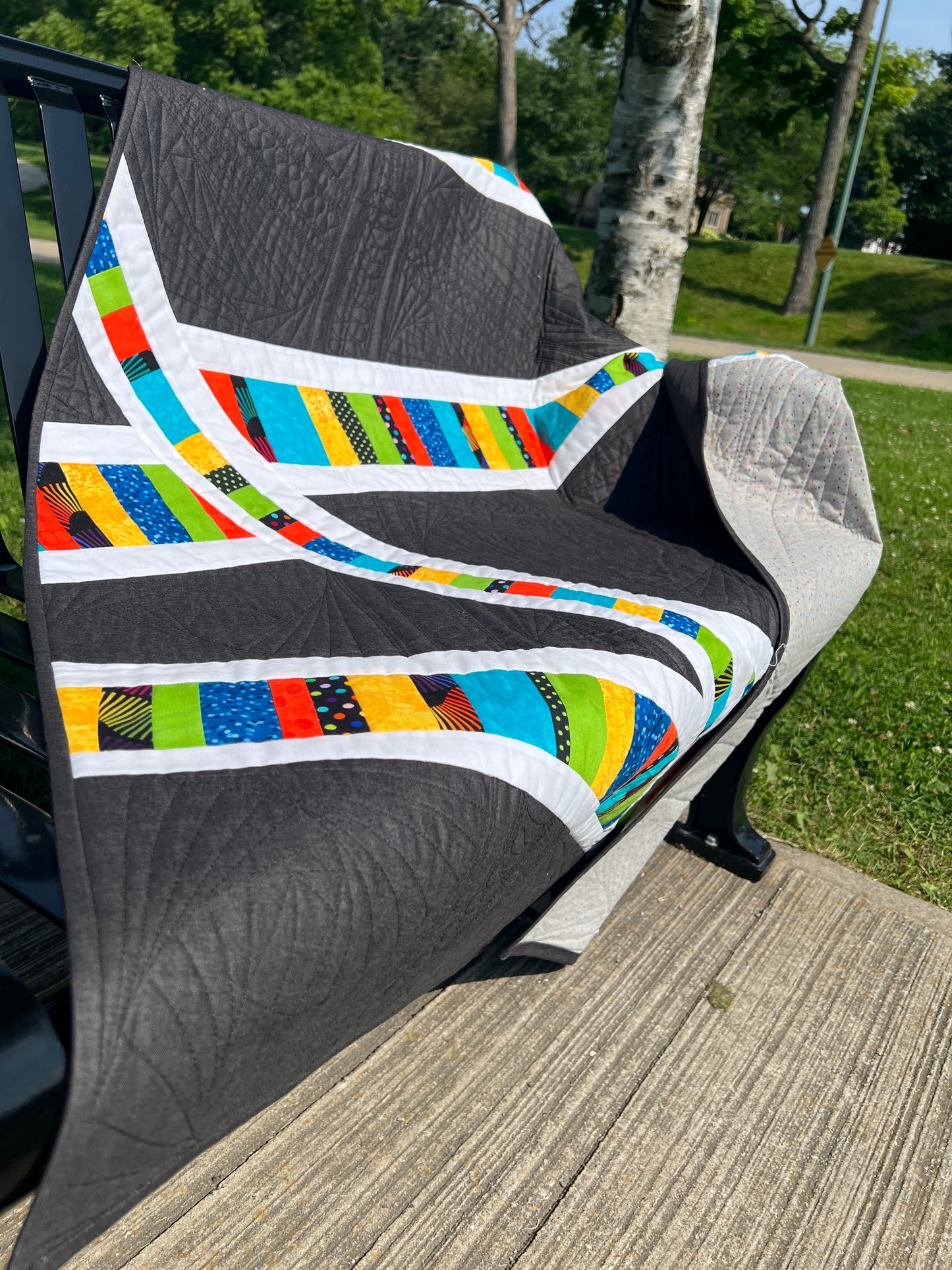 Intersections - Custom Quilt Throw by Karen Jantz 46” x 54"