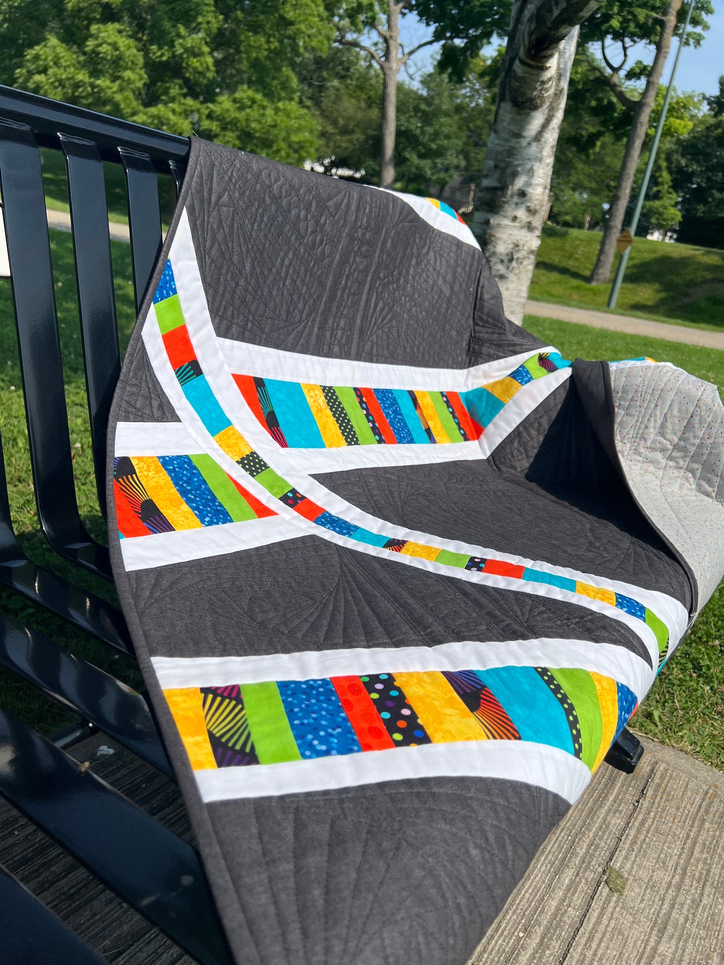 Intersections - Custom Quilt Throw by Karen Jantz 46” x 54"