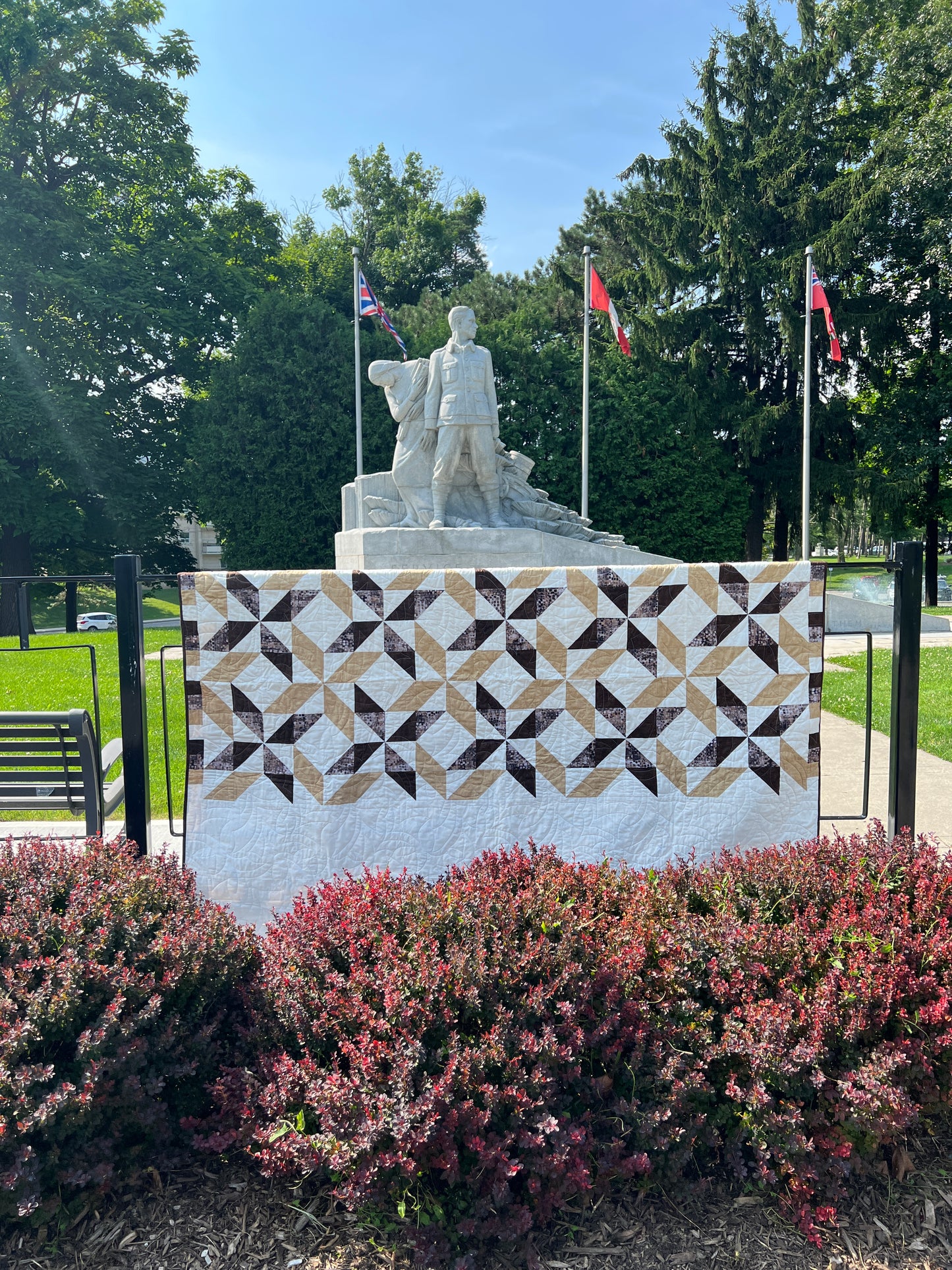 Sorella Queen Size Quilt Kit Version 6 - in Brown Fusion print with original pattern by Lorna Costantini