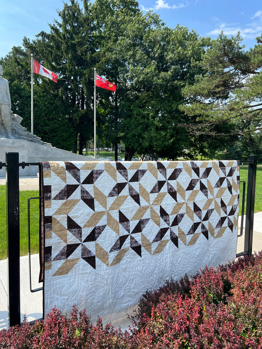 Sorella Queen Size Quilt Kit Version 6 - in Brown Fusion print with original pattern by Lorna Costantini