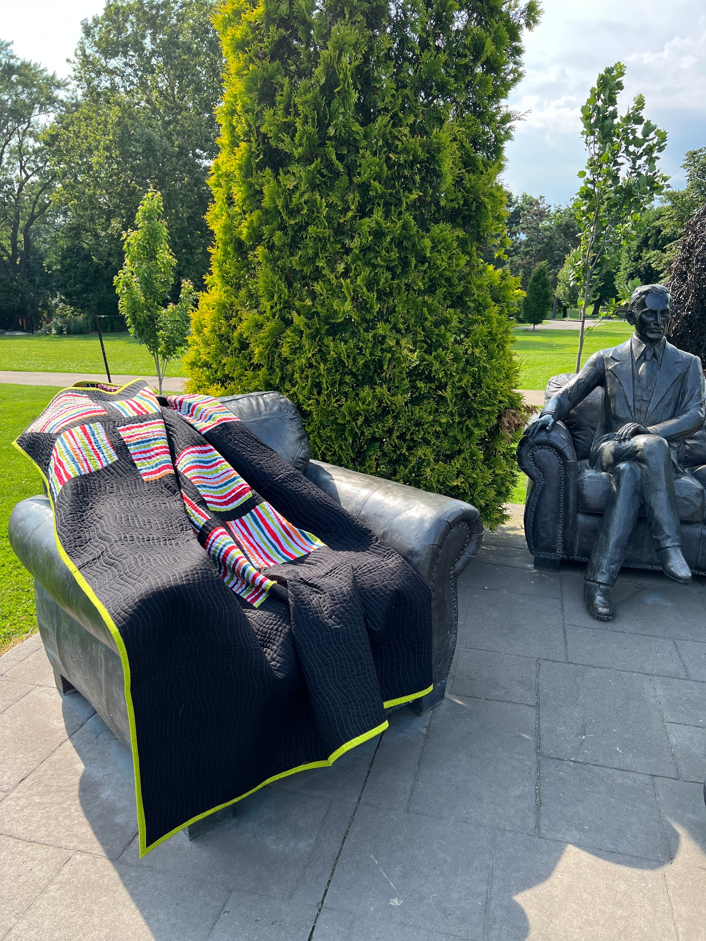 Memories of Windmills - Custom Handmade Throw Quilt by Karen Jantz 58" x 64"