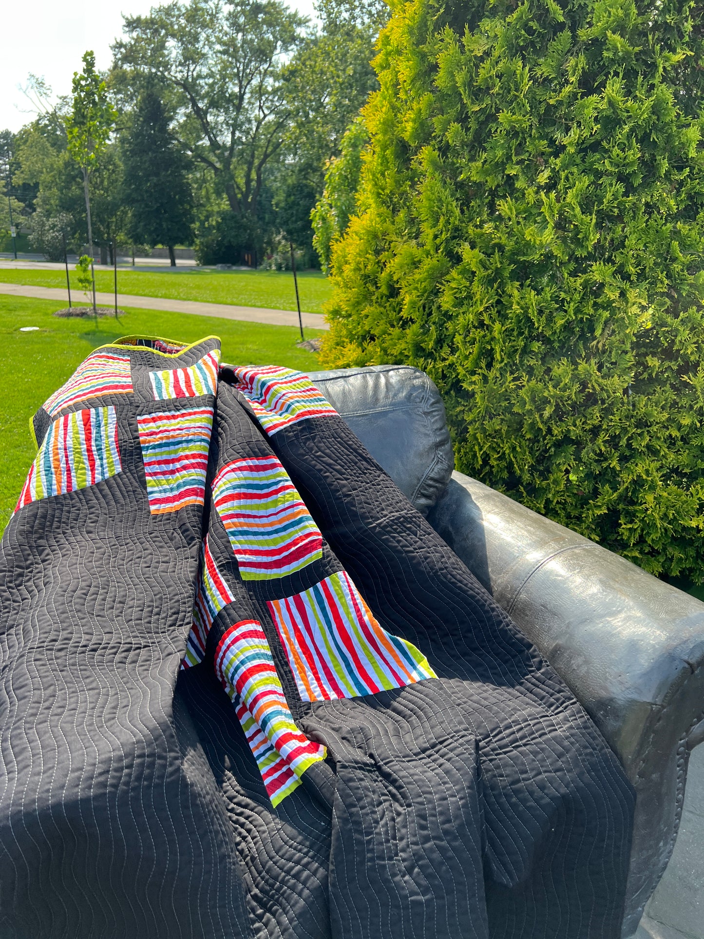 Memories of Windmills - Custom Handmade Throw Quilt by Karen Jantz 58" x 64"