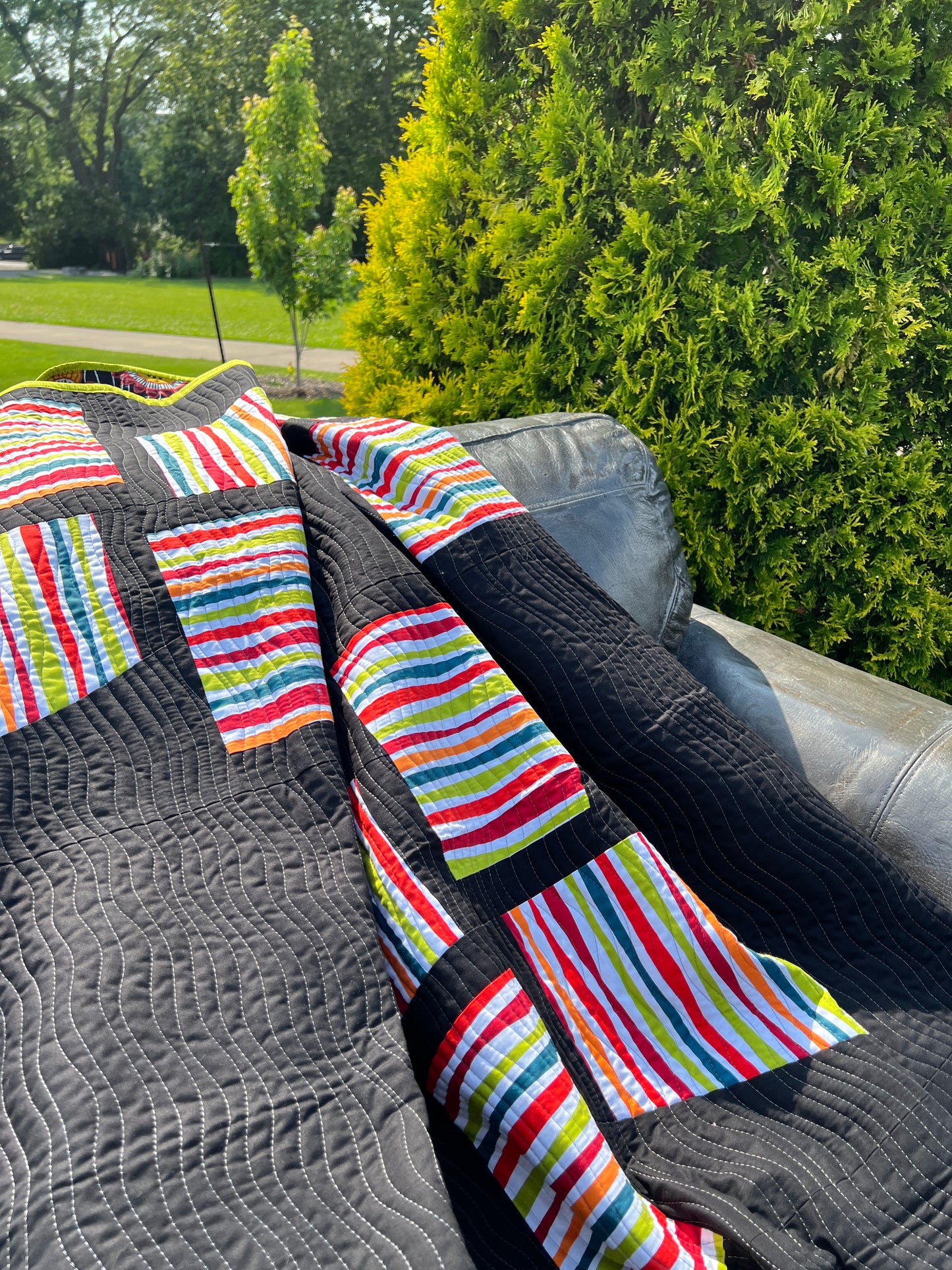 Memories of Windmills - Custom Handmade Throw Quilt by Karen Jantz 58" x 64"