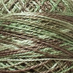 JP9 Valdani Perle Cotton Size 12 / Spool 100M: VARIEGATED 100m Color No: JP9 - Herb Garden - Muddy Monet Collection