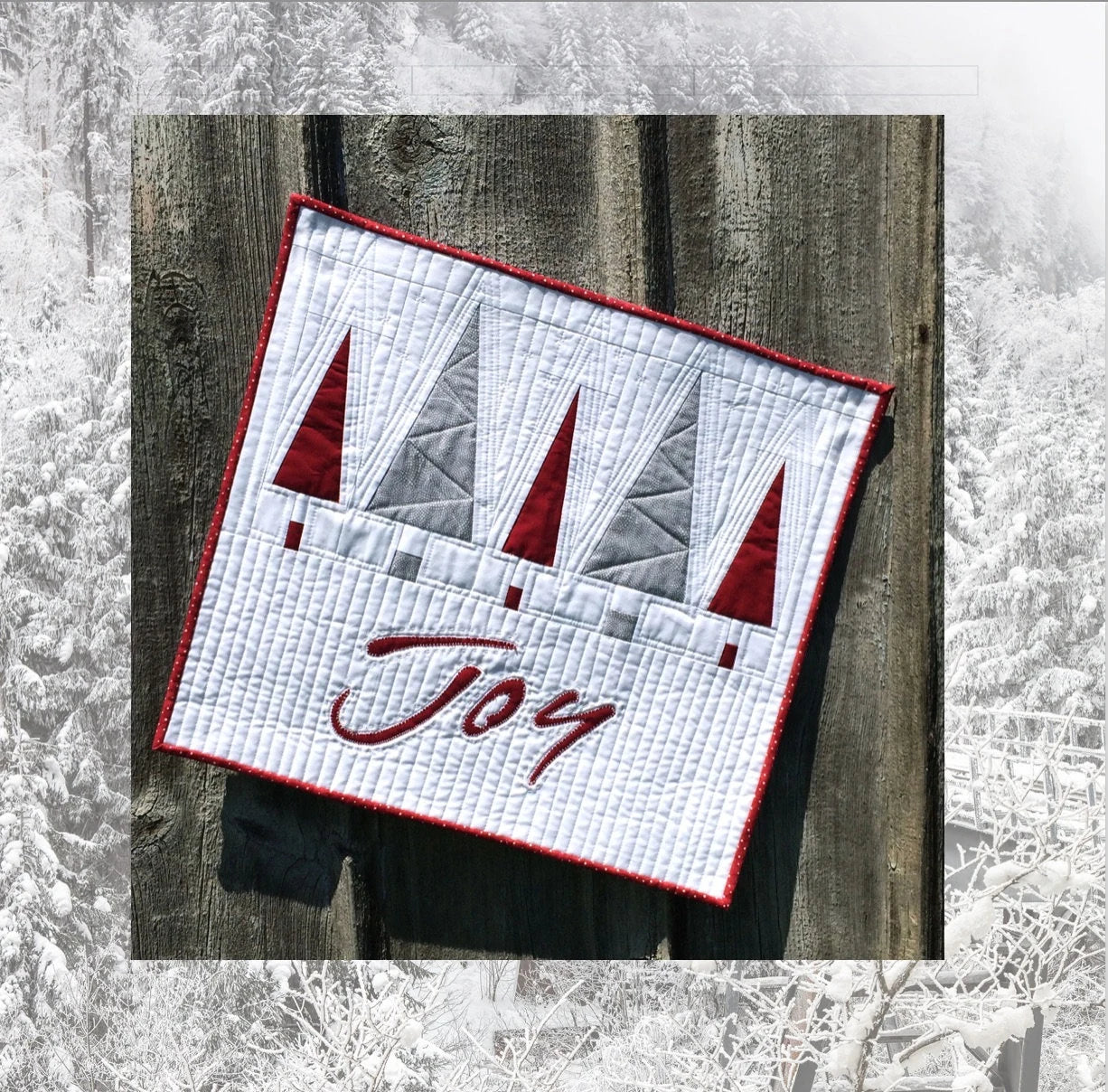 Joy Mini Wall Hanging or Pillow Quilt Pattern / Original Pattern by Lorna Costantini