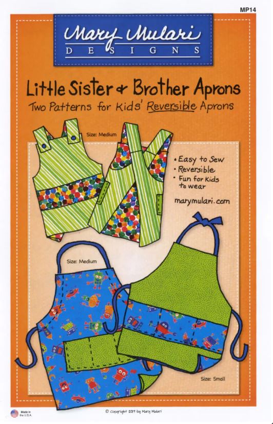 Little Sister and Brother Apron Pattern by Mary Mulari