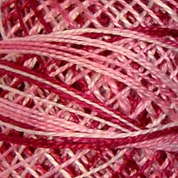 M1 -  Valdani Perle Cotton Size 12 / Spool 100M: VARIEGATED 100m Color No: M1 - Strawberry Cream