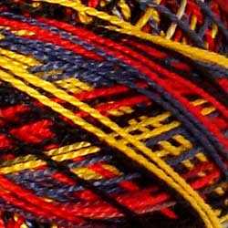 M11 Valdani Perle Cotton Size 12 / Spool 100M: VARIEGATED 100m Color No: M11 - Night Fire