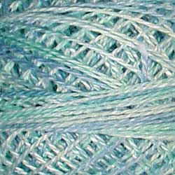 M24  Valdani Perle Cotton Size 12 / Spool 100M: VARIEGATED 100m Color No: M24 - Water Reflections