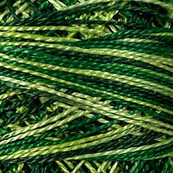 M26 Valdani Perle Cotton Size 12 / Spool 100M: VARIEGATED 100m Color No: M26 - Green Grass