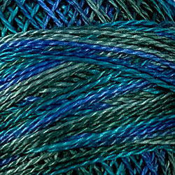 M30 Valdani Perle Cotton Size 12 / Spool 100M: VARIEGATED 100m Color No: M30 - Deep Waters