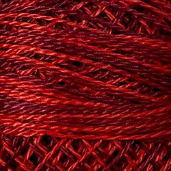 M43 Valdani Perle Cotton Size 12 / Spool 100M: VARIEGATED 100m Color No: M43 Vibrant Reds