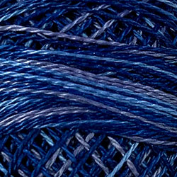 M5 Valdani Perle Cotton Size 12 / Spool 100M: VARIEGATED 100m Color No: M5 - Denim Blues
