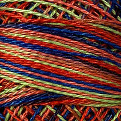 M54 Valdani Perle Cotton Size 12 / Spool 100M: VARIEGATED 100m Color No: M54 - Primaries