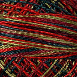 M57 Valdani Perle Cotton Size 12 / Spool 100M: VARIEGATED 100m Color No: M57 - Summer Blooms