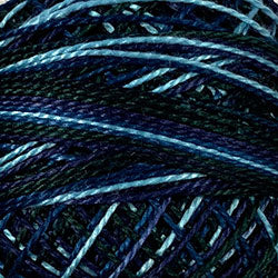 M58 Valdani Perle Cotton Size 12 / Spool 100M: VARIEGATED 100m Color No: M58 Midnight Sea