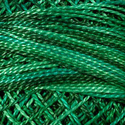 M79 Valdani Perle Cotton Size 12 / Spool 100M: VARIEGATED 100m Color No: M79 - Explosion in Green