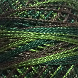 M82 Valdani Perle Cotton Size 12 / Spool 100M: VARIEGATED 100m Color No: M82 - Backyard Greenfield