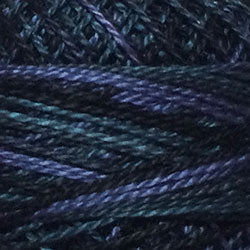 M91 Valdani Perle Cotton Size 12 / Spool 100M: VARIEGATED 100m Color No: M91 - Black Night