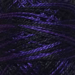 M92 Valdani Perle Cotton Size 12 / Spool 100M: VARIEGATED 100m Color No: M92 - Black & Indigo