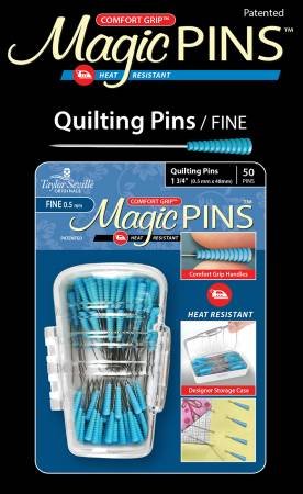 Taylor Seville Magic Fine Quilting Heat Resistant Pins,  5 mm 1 3/4"/ 50 Pins