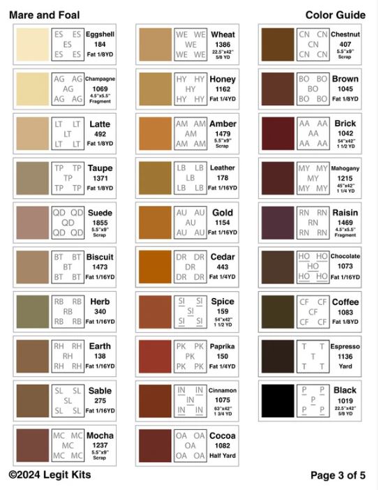 Legit Kits Mare & Foal Pattern | Special Order
