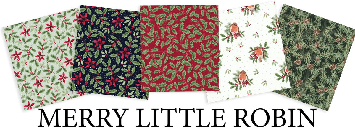 Merry Little Robin Fat Quarter Bundle - 5 Pieces | Make + Believe Fabrics