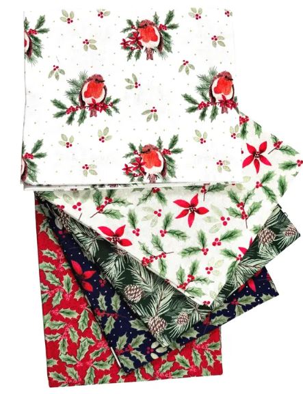 Merry Little Robin Fat Quarter Bundle - 5 Pieces | Make + Believe Fabrics