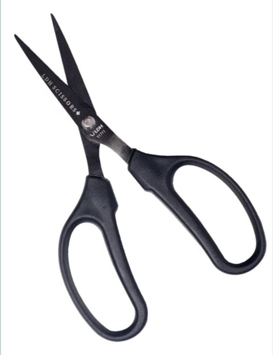Midnight Edition Soft-handled Craft Scissors 6.5" by LDH Scissors / Valdani perle cotton size 12 thread spool for quilting an