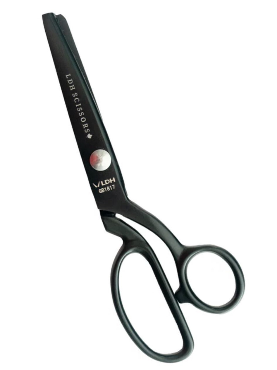 Midnight Edition Pinking Shears - 9" by LDH Scissors / G1513B Valdani perle cotton size 12 thread spool for quilting and embr