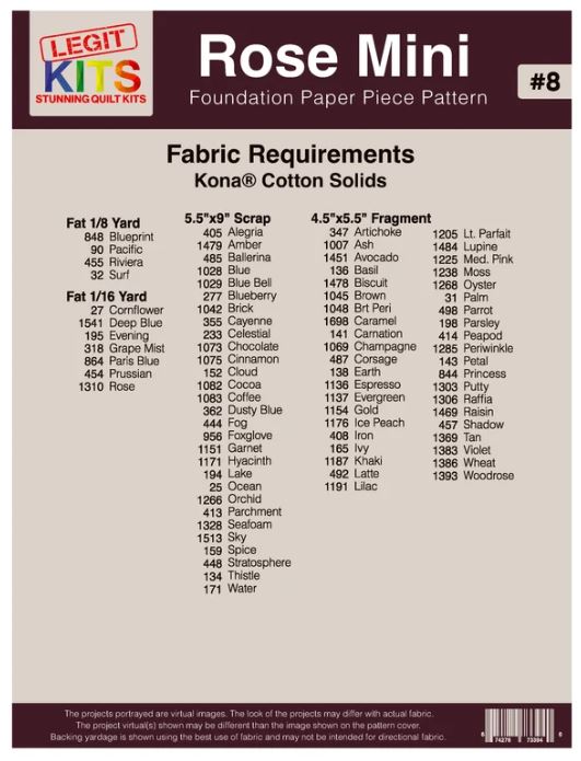 Legit Kits Rose Mini Pattern | Special Order