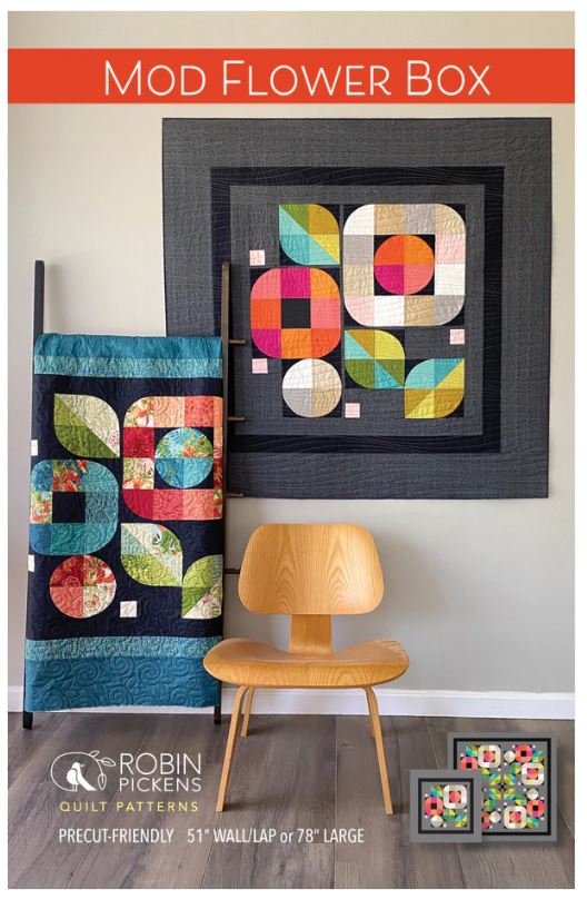 Mod Flower Box Quilt Pattern by Robin Pickens / RPQP-MFB138 Valdani perle cotton size 12 thread spool for quilting and embroi