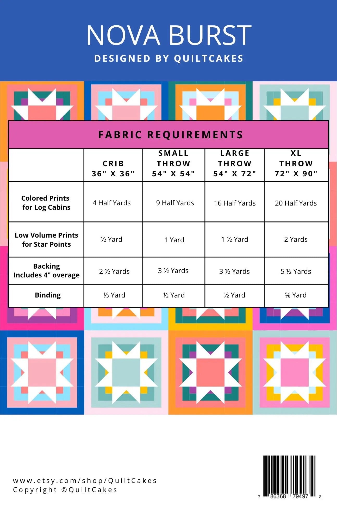Nova Burst Quilt Pattern by Amanda Kelly of Quilt Cakes