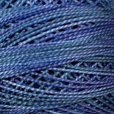 O102 Valdani Perle Cotton Size 12 / Spool 100M: VARIEGATED 100m Color No: O102 - Indigo Painting