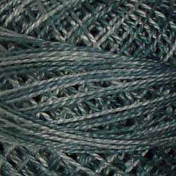 O31 Valdani Perle Cotton Size 12 / Spool 100M: VARIEGATED 100m Color No: O31 - Tealish Blue