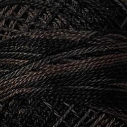 O501 Valdani Perle Cotton Size 12 / Spool 100M: VARIEGATED 100m Color No: O501 - Ebony Almond