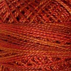 O510 Valdani Perle Cotton Size 12 / Spool 100M: VARIEGATED 100m Color No: O510 - Terracotta Twist