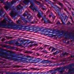 O521 Valdani Perle Cotton Size 12 / Spool 100M: VARIEGATED 100m Color No: O521 - Mulberry Grape
