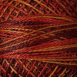 O533 Valdani Perle Cotton Size 12 / Spool 100M: VARIEGATED 100m Color No: O533 - Golden Autumn