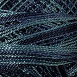 O537 Valdani Perle Cotton Size 12 / Spool 100M: VARIEGATED 100m Color No: O537 - Sea Deep