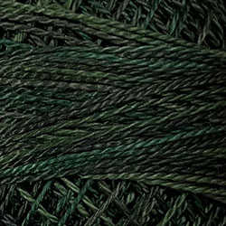 O539 Valdani Perle Cotton Size 12 / Spool 100M: VARIEGATED 100m Color No: O539 - Evergreens