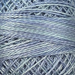 O558 Valdani Perle Cotton Size 12 / Spool 100M: VARIEGATED 100m Color No: O558 - Blue Suave