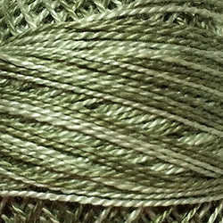 O579 Valdani Perle Cotton Size 12 / Spool 100M: VARIEGATED 100m Color No: O579 - Faded Olive