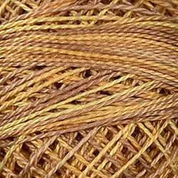 O581 Valdani Perle Cotton Size 12 / Spool 100M: VARIEGATED 100m Color No: O581 - Spun Wheat