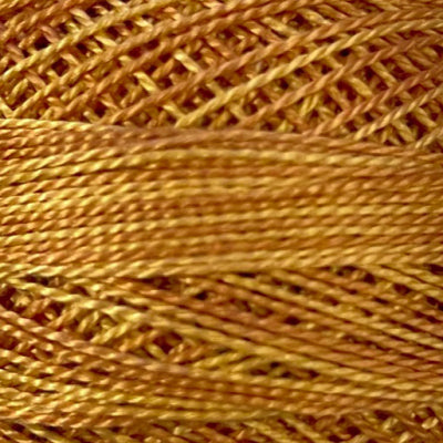 O67 Valdani Perle Cotton Size 12 / Spool 100M: VARIEGATED 100m Color No: O67 - Rusty Gold