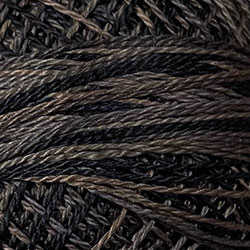 P11 Valdani Perle Cotton Size 12 / Spool 100M: VARIEGATED 100m Color No: P11 - Aged Black - Vintage Hues Sampler