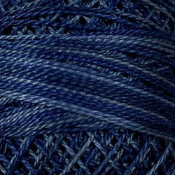 P7 Vintage Hues Sampler  Valdani Perle Cotton Size 12 / Spool 100M: VARIEGATED 100m Color No: P7 - Withered Blue