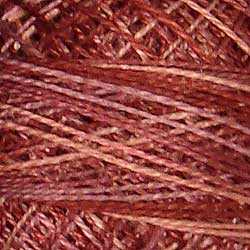 P8 Valdani Perle Cotton Size 12 / Spool 100M: VARIEGATED 100m Color No: P8 - Old Rose - Vintage Hues Sampler