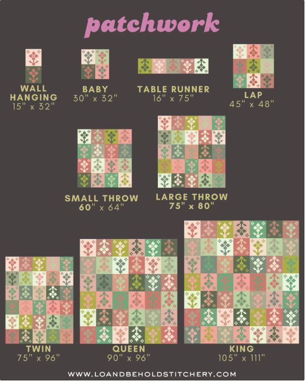 Pansy Patch Quilt Pattern by Lo & Behold Stitchery
