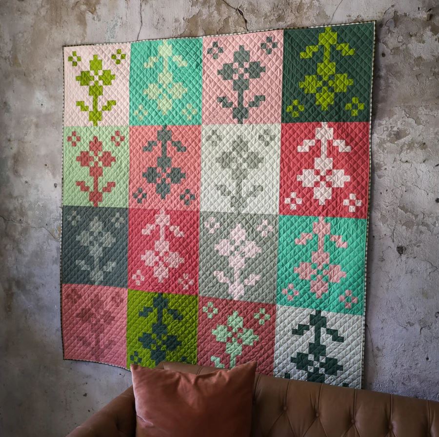 Pansy Patch Quilt Pattern by Lo & Behold Stitchery